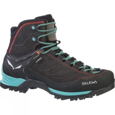 Botas Salewa Mountain Trainer Mid GTX Mujer - Gris Oscuro / Verde - Chile JZG938467